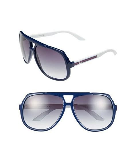 gucci vintage inspired striped 63mm aviator sunglasses